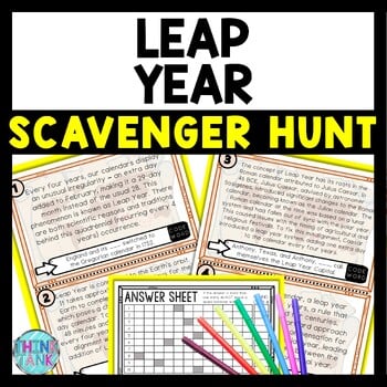 Leap Year Scavenger Hunt Reading Comprehension Activity