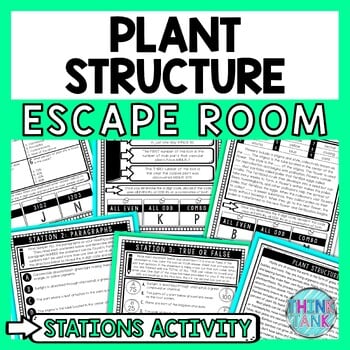 Plant Structure Escape Room Stations - Reading Comprehension Activity - Parts