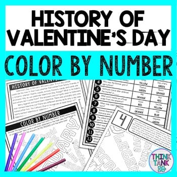 History of Valentine's Day Color by Number - Close Reading & Text Marking