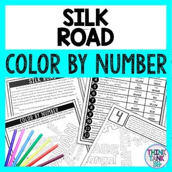 Silk Road Color by Number - Close Reading & Text Marking - Ancient China