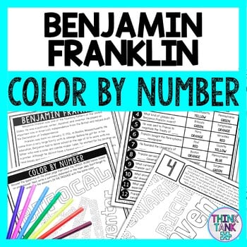 Benjamin Franklin Color by Number - Close Reading & Text Marking