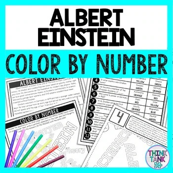 Albert Einstein Color by Number - Close Reading & Text Marking