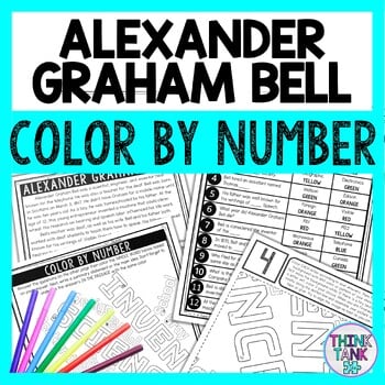 Alexander Graham Bell Color by Number - Close Reading & Text Marking