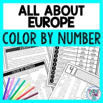 Europe Color by Number - Close Reading & Text Marking