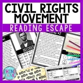 Civil Rights Movement Reading Comprehension and Puzzle Escape Room