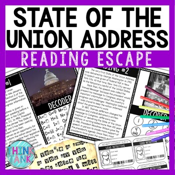 State of the Union Address Reading Comprehension and Puzzle Escape Room