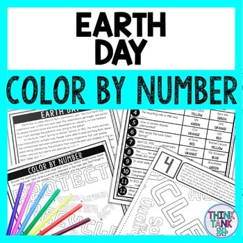History of Earth Day Color by Number - Close Reading & Text Marking
