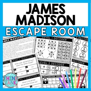 James Madison Escape Room - Task Cards - Reading Comprehension