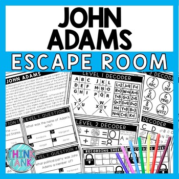 John Adams Escape Room - Task Cards - Reading Comprehension