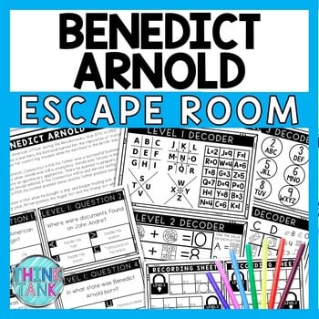 Benedict Arnold Escape Room - Task Cards - Reading Comprehension