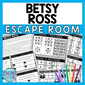 Betsy Ross Escape Room - Task Cards - Reading Comprehension