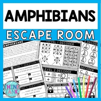 Amphibians Escape Room - Task Cards - Reading Comprehension