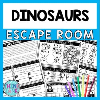 Dinosaurs Escape Room - Task Cards - Reading Comprehension