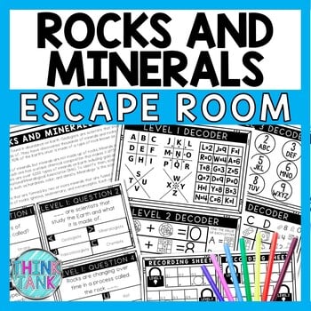 Rocks and Minerals Escape Room - Task Cards - Reading Comprehension