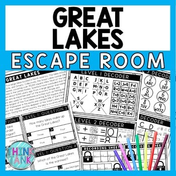 Great Lakes Escape Room - Task Cards - Reading Comprehension