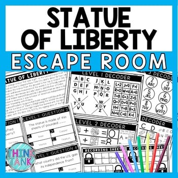 Statue of Liberty Escape Room - Task Cards - Reading Comprehension