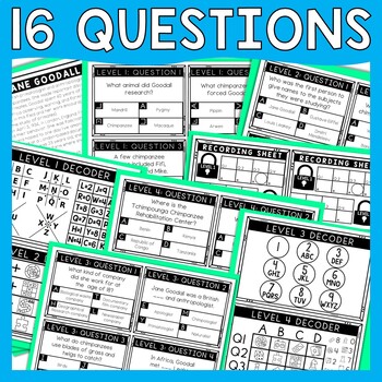 Jane Goodall Escape Room - Task Cards - Reading Comprehension - Image 3
