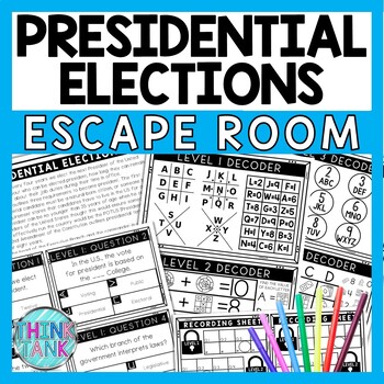 Presidential Elections Escape Room - Task Cards - Reading Comprehension