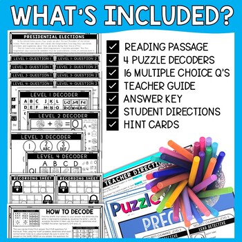 Presidential Elections Escape Room - Task Cards - Reading Comprehension - Image 2