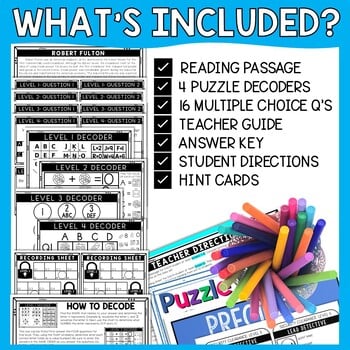 Robert Fulton Escape Room - Task Cards - Reading Comprehension - Image 2