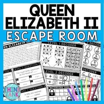 Queen Elizabeth II Escape Room - Task Cards - Reading Comprehension