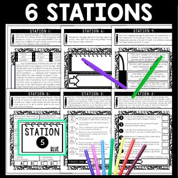 13 Colonies Cube Stations - Reading Comprehension Activity - Colonial America - Image 3