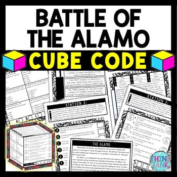 Battle of the Alamo Cube Stations - Reading Comprehension Activity
