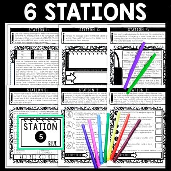 Bill of Rights Cube Stations - Reading Comprehension Activity - US Constitution - Image 3