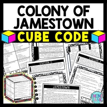 Jamestown Cube Stations - Reading Comprehension Activity - Colonial America