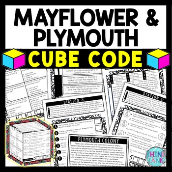 Mayflower and Plymouth Colony Cube Stations - Reading Comprehension Activity