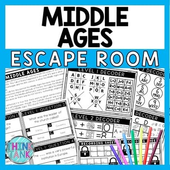 Middle Ages Escape Room - Task Cards - Reading Comprehension