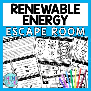 Renewable Energy Escape Room - Task Cards - Reading Comprehension