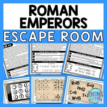 Roman Emperors ESCAPE ROOM - Reading Comprehension Activity - Ancient Rome
