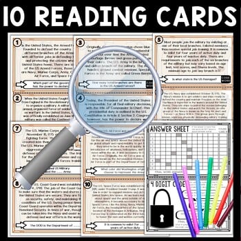 Armed Forces Scavenger Hunt Reading Comprehension Activity US Military - Image 3