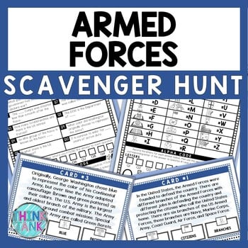 Armed Forces Scavenger Hunt - Reading Comprehension Activity - US Military