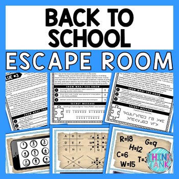 Back to School ESCAPE ROOM - Reading Comprehension Activity - Growth Mindset