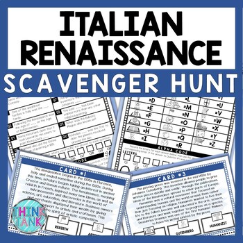 Italian Renaissance Scavenger Hunt - Reading Comprehension Activity