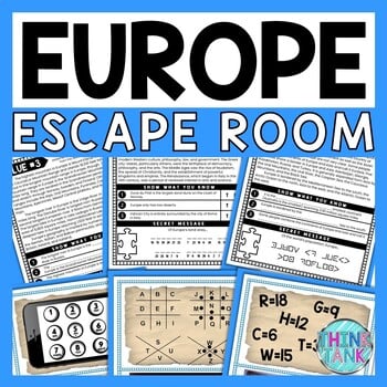 Europe ESCAPE ROOM - Reading Comprehension Activity - World Geography