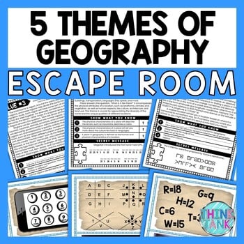 5 Themes of Geography ESCAPE ROOM - Reading Comprehension Activity