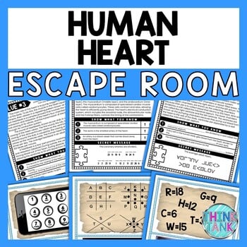 Human Heart ESCAPE ROOM - Reading Comprehension Activity - Circulatory System