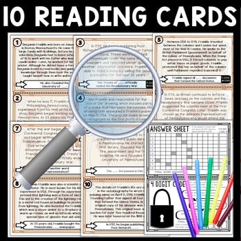 Benjamin Franklin Scavenger Hunt Reading Comprehension Activity - Image 2