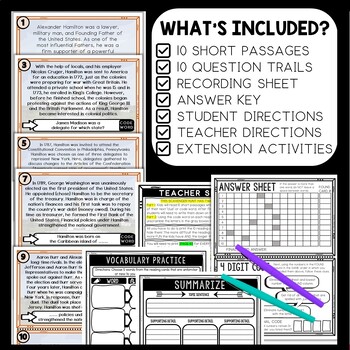 Alexander Hamilton Scavenger Hunt Reading Comprehension Activity - Image 2