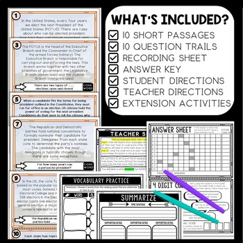 Presidential Elections Scavenger Hunt Reading Comprehension Activity - Image 2