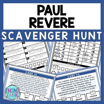 Paul Revere Scavenger Hunt - Reading Comprehension Activity