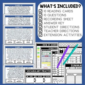 Thomas Jefferson Scavenger Hunt - Reading Comprehension Activity - Image 2