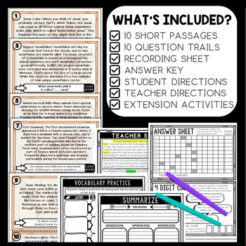 Winter Fun Facts Scavenger Hunt Reading Comprehension Activity - Image 2