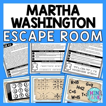 Martha Washington ESCAPE ROOM - Reading Comprehension Activity -Founding Fathers