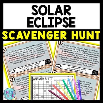 Solar Eclipse Scavenger Hunt Reading Comprehension Activity
