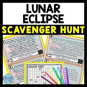 Lunar Eclipse Scavenger Hunt Reading Comprehension Activity