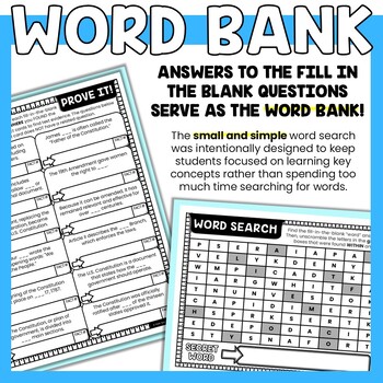 Constitution Scavenger Hunt Word Search - Reading Comprehension - Government - Image 4
